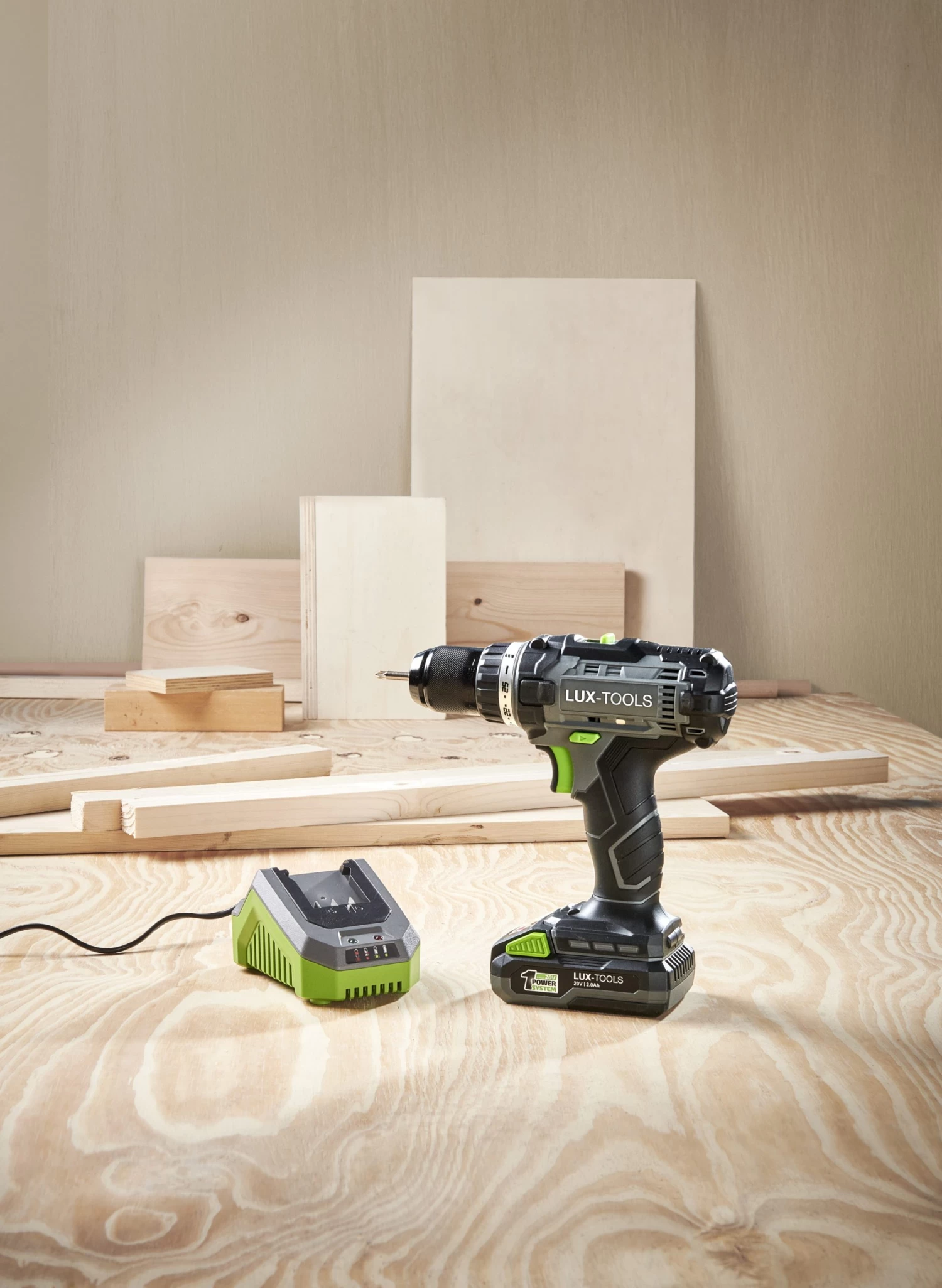 LUX 20V Accuboormachine + 2,0Ah Accu + Lader 8 LUX 20V Accuboormachine + 2,0Ah Accu + Lader - Afbeelding 8
