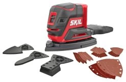 SKIL 20V Multischuurmachine 3720CB Compact Brushless Incl. 24 Schuurbladen En 3 Schuurhulpstukken (zonder Accu)