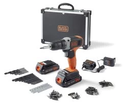 Black & Decker BLACK+DECKER Accuboormachine BCD001C2AFC-QW + 72-delige Accessoireset