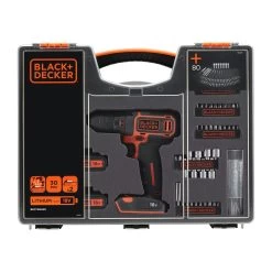 Black & Decker BLACK+DECKER Accuboormachine BDC718AS2O-QW + 80-delige Accessoireset -Hulpmiddelen Voor Thuis 41 969